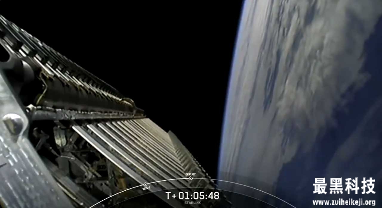SpaceX成功将60颗星联（Starlink）卫星送入轨道